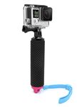 MyGadget Floating Grip Handle - Waterproof Float Pole with non-slip Handler - Hand Stick Compatible with GoPro Hero 10 9 8 7 Xiaomi Yi Insta360 - Pink