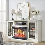AMERLIFE 3-Sided Glass Fireplace TV