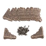 BQLZR Vintage Antique Decorative Corner Protectors Guards Desk Edge Cover Bronze Pack Of 20