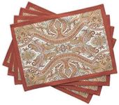 Maison d' Hermine Placemat 100% Cotton Cloth Placemats Decorative Placemats, Home, Kitchen, Dining, Cocktail Parties & Camping, Kashmir Paisley - Thanksgiving/Christmas(Set of 4)