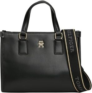Tommy Hilfiger Sac à Bandoulière Femme Monotype Mini Tote Moyen, Noir (Black), Taille Unique