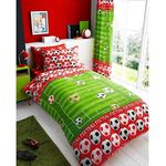 Goal Football Single Duvet Cover and Pillowcase Set - Red