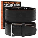 Weight Exercise Belt for Men & women - Ideal for Powerlifting deadlifts, Lunges (Black/Black, Medium)