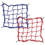 FORYNXHWIN 2 Pcs Motorbike Helmet Net Cargo Net with Hooks Elasticated Stretchable Cargo Retention Net for Motorcycle Bike ATV (Red and Blue)