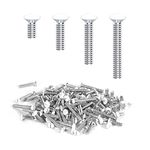 KINBOM 120pcs Wall Plate Screws, 4 Length Sizes 6-32 Thread Wall Panel Socket Screws Outlet Cover Screws Light Switch Cover Screw Replacement Electrical Screw for Wall Plate (White)