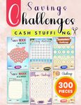 Budget Savings Challenges Inserts: 300 Challenges for UK Cash Stuffing | Suitable for Storage in Zipper Envelopes A6 | Colorful Sheets to Cut-out