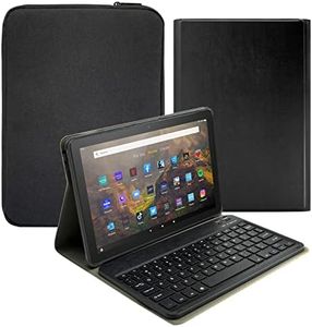 Fire HD 10 Keyboard Case Compatible for Amazon Kindle Fire HD 10/Fire HD 10 Plus Tablet 10.1" (2023 Release, 13th & 2021 Release, 11th), with Bluetooth Keyboard & Protective Cover & Carrying Bag