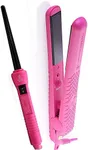 2 Pack Herstyler Baby Curls Mini Curling Iron and Colorful Seasons Ceramic Flat Iron