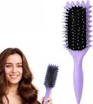 Maxmana Secret Curl Defining Brush,Curly Hair Brush Styling Brush for Detangling,Combing,Shaping and Defining Curls For Women and Men Less Pulling,Reduce Pulling and Curl Separation (Purple)