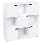 URBNLIVING Wooden Cube Bookcase Shelving Display Shelves Storage Units Wood Shelf Door - Pick your Colour & Size