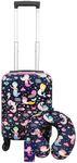 Bioworld Viggio Mermaids 3-Piece Suitcase Travel Set With Neck Pillow & Luggage Tag