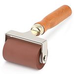 Soft Rubber Roller, Brayer Ideal for Anti Skid Tape Construction Tools, Print, Ink and Stamping Tools(2.5-Inch, Brown)