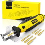 EzzDoo Electric Chainsaw Sharpener Kit with Titanium-Coated Diamond Bits - High-Speed Chain Saw Sharpener Tool and 6 High Hardness Sharpening Wheels for All Chainsaw Chains.