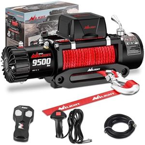 Nilight Electric Winch 12V Waterproof IP68 Towing Winches for ATV UTV Jeep 9500 LBS Portable Badlands Winch with Synthetic Rope Wired Wireless Remote