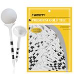 Kamitty Golf Tees Plastic, Unbreakable Golf Tees 3 1/4" Pack of 50 with Big Cup & 8 Prongs (Color Rings 50 Pack)