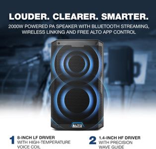 ALTO TS408 8" Powered PA Speaker – 2000W, Bluetooth, 3-Channel Mixer