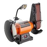 VEVOR 8 Inch Bench Grinder with 2 x28 Inch Belt Sander Combo, Bench Grinder Sander with 2.5A Induction Motor for Metalworking Sharpening Grinding