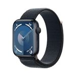 Apple Watch Series 9 [GPS 45mm] Smartwatch with Midnight Aluminium Case with Midnight Sport Loop. Fitness Tracker, Blood Oxygen & ECG Apps, Water-Resistant - One Size