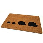 Black Ginger Large, Thick, Decorative, Patterned Coir Door Mats with Nature Designs (Hedgehog Family)