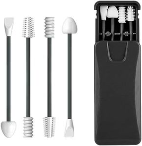 MAYCREATE® 4pcs Reusable Silicone Cotton Swabs Kit, Dual Head Ear Swab and Makeup Swabs with Storage Case for Ears Cleaning and Beauty Makeup