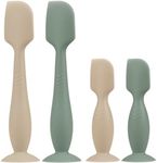 Baby Butt Paste Spatula - 4 Pack Diaper Cream Spatula Applicator Silicone Baby Butt Paste Spatula for Babies, Newborn, 2 x Large Size, 2 x Small Size (Sage/Natural)