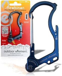 OUTDOOR ELEMENT Firebiner 6-in-1 Fire-Starting Carabiner EDC Emergency Multitool -Keychain,Utility Blade,Bottle Opener,& more