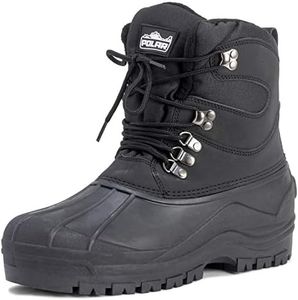 Polarr Hommes Short Filet De Nylon Avec Superposition Canard Imperméable Sole Lacer Hiver Neige Bottes - Noir - UK7/EU41 - YC0439