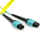 Karono MPO to MPO Fiber Optic Patch Cord - Type B, 33 ft (10M), OM3 Multi-Mode Fiber, 12-core Fibers for QSFP+Transceivers MTP Compatible Application, Aqua