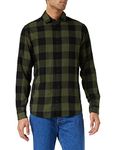 Jack & Jones Men's Jjegingham Twill L/S Noos Shirt, Dusty Olive, XL UK