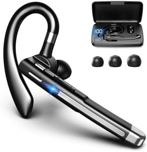 5.3 Bluetooth Wireless Headphones with Mic, Wireless Earpiece with Noise Cancelling Headphones for Driving, Headphones with Mic for Cell Phones, Computer, PC, Long Hours Talking Time for Meetings