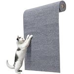 Navaris Scratch Mat Roll - Adhesive DIY Climbing Cat Scratcher for Furniture - Cut to Fit Cat Couch & Wall Scratchers for Indoor Cats - Self-Adhesive Scratching Carpet Mat - Grey