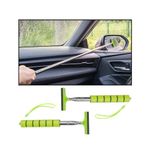 TSUGAMI 2PCS Car Side Mirror Squeegee, Retractable Auto Rearview Mirror Wiper, All-Purpose Window Squeegee for Cleaning Shower Glass Door, Vehicle Accessories Universal for SUV Truck RV (Green)