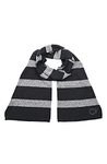 Calvin Klein mens Men's Scarf, Black and Grey Striped, One Size