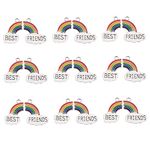 LiQunSweet 20 Pairs Enamel Rainbow Charms Word Best Friends Message Charms Bulk for Jewelry Making and Crafting - 23x16.5mm