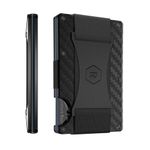 The Ridge Men's Minimalist Slim Wallet - RFID Blocking Front Pocket, Credit Card Holder - Aluminum Metal, Small Men's Wallet with Money Belt, Carbon, Money Clip