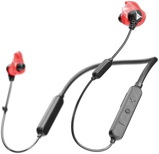 Decibullz Safe + Sound Wireless Bluetooth Headphone & Decibullz Custom Molded Earplugs, Comfortable Hearing Protection for Shooting, Hunting, Travel, Work, & Concerts (Red)