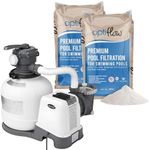 Intex 26647EG Krystal Clear 2800 GPH Sand Filter Pump for Above Ground Pools Bundled with OptiFlow 2 Pack Premium Pure Silica Filter Sand, 50 lb Bags