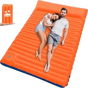 VALEHOWL Extra Thick Double Sleeping Pad for Camping, 4 Inch Thick with Foot Pump and Pillow, Lightweight Inflatable Camping Mattress 2 Person for Outdoors, Backpacking, Hiking