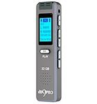 Voice Recorder 32GB with 180 Hour Battery - Expandable to 64GB - Audio Recorder with USB Cable - Built-in Portable Speaker and Clear Recording Microphone - MP3 Player - Tape Recorder Device - dB9PRO