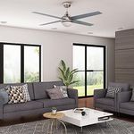 ELEGANT White Ceiling Fans with Remote Control and LED Color Change Light, 4 Reversible Blades 3-Speed, Timer, 48 Inch, Quiet DC Motor Fan Lighting for Living Room