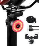 Rear Bike Light 90hrs Autonomy - Compact Size, IP65 Waterproof, USB C Rechargeable, Quick Release Mounts for Saddle & Seatpost, with 5 Steady Flash Modes, DON PEREGRINO M2 Bike Back Light