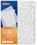 Avery Style Edge Insertable Plastic Dividers, 8 Tabs, 1 Set, Assorted Fashion Designs, 24 Packs (11291)