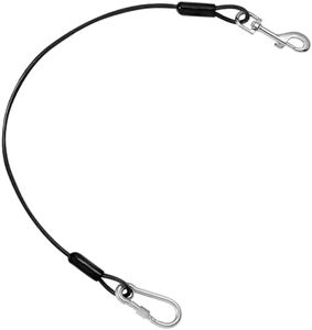 Pawaboo DogSeatbelt, Chew-Proof Leash Extender, Coated Steel Rope Restraint Car Safety Seat Belt Clip Strap, 360° Rotation Hook Heavy Duty Carabiner Steel Cable Dog Headrest Support, 26 Inch, Black