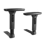 Frassie Height Adjustable Chair Armrest Pair, Gaming Boss Chair Arms Set Replacement,Black (3D)