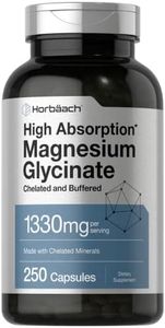 Magnesium Glycinate 1330mg | 250 Capsules | Buffered and Chelated | Non-GMO, Gluten Free | by Horbaach