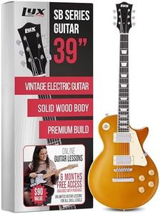 LyxPro 39” SB Series Electric Guitar, LP Style for Beginner, Intermediate & Pro Players Solid Body Guitar, Bonus 2-Pack of Picks, Mahogany Wood, Volume/Tone Controls, 3-Way Pickup - Honey Burst