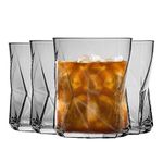 Bormioli Rocco Cassiopea Geometric Double Old Fashioned Tumbler Glasses Set - 410ml - Pack of 4