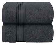 Westlane Linens 100% Cotton 550 GSM Premium Jumbo Bath Sheet (90x160cm, 2 Pack) - Ring Spun Bath Towel - Highly Absorbent Quick Dry Super Soft Hotel Quality Extra Large Bathroom towels (Charcoal)