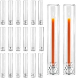20 Pack Glass Hurricane Candle Holders 12.6" Open Ended Candlestick Tubes