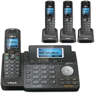 VTech DS6151-11 DECT 6.0 2-Line Expandable Cordless Phone + (3) DS6101-11 Accessory Handset, Black